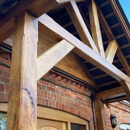 Underside of completed porch renovation in Burghfield, Reading