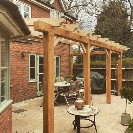 Completed patio and pergola in Hurst, Wokingham