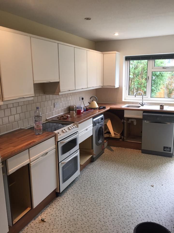 Kitchen before work begun in Tilehurst, Reading
