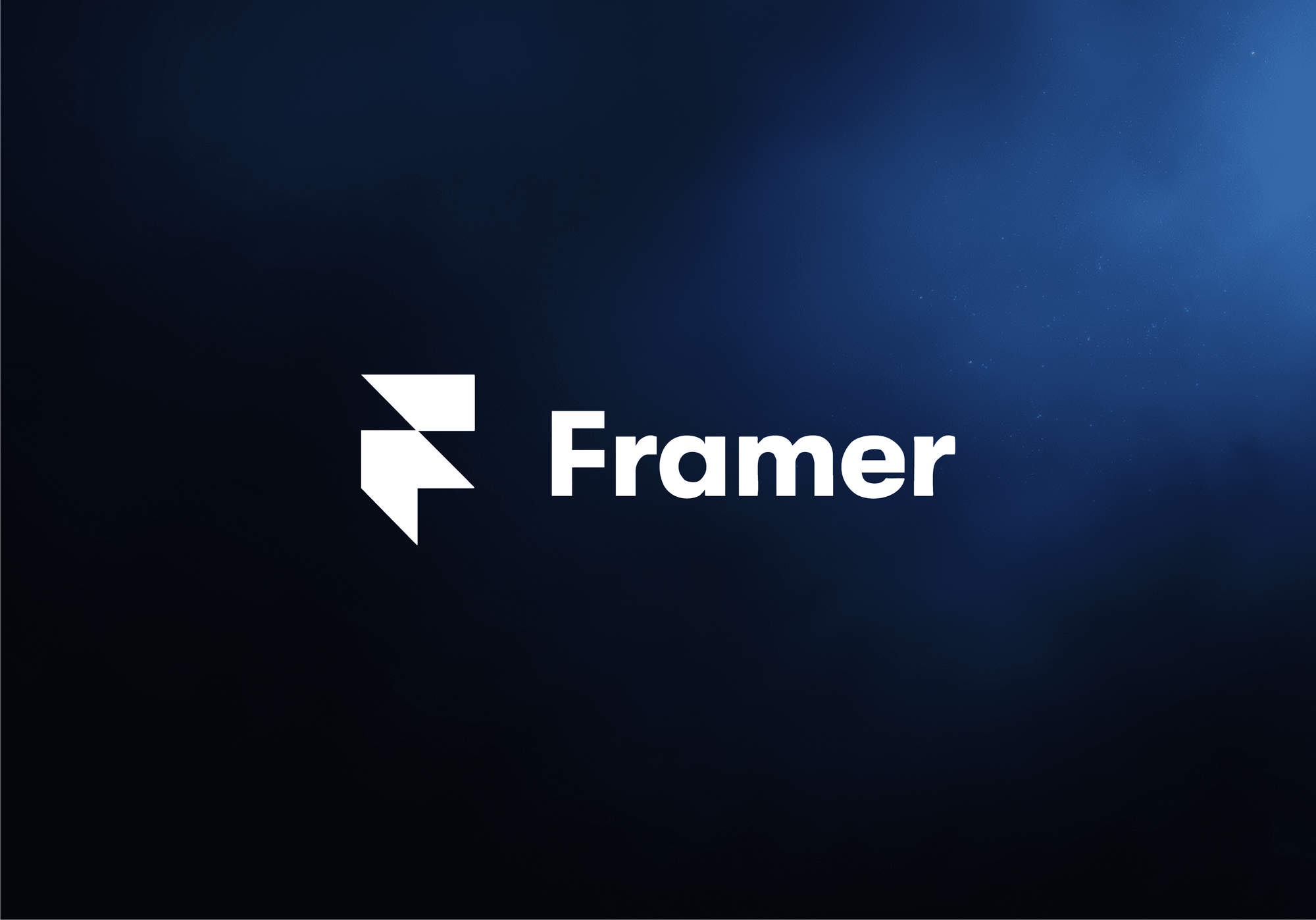 The white Framer logo and wordmark on a deep blue background
