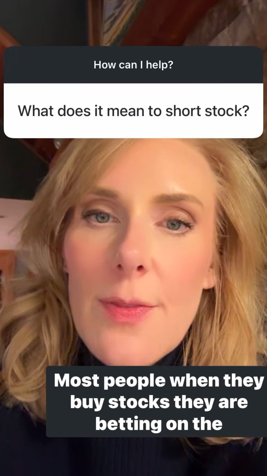 Sharon answering a question on Instagram Stories