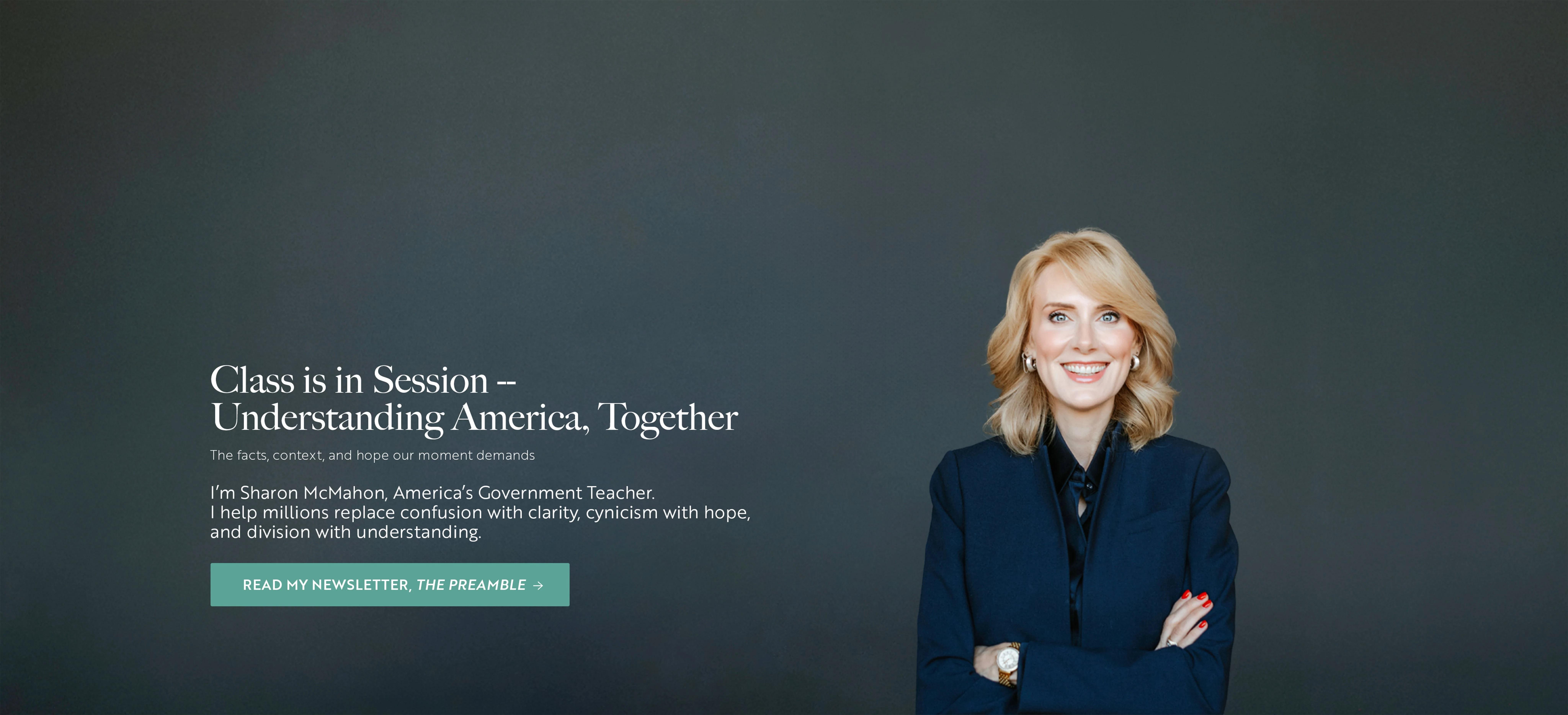 Sharon McMahon, America's Government smiling