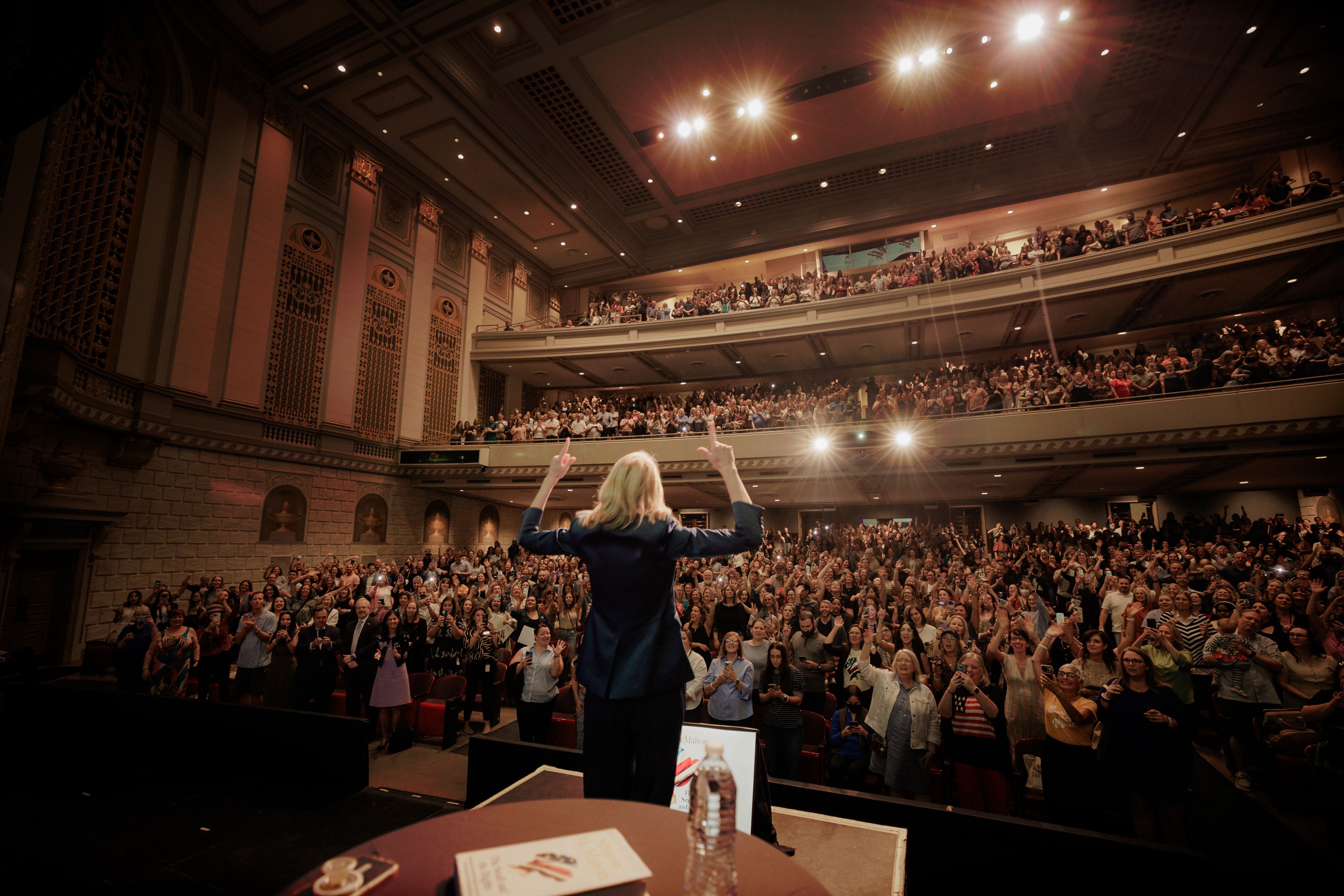 Sharon McMahon, America's Government teacher backstage on book tour