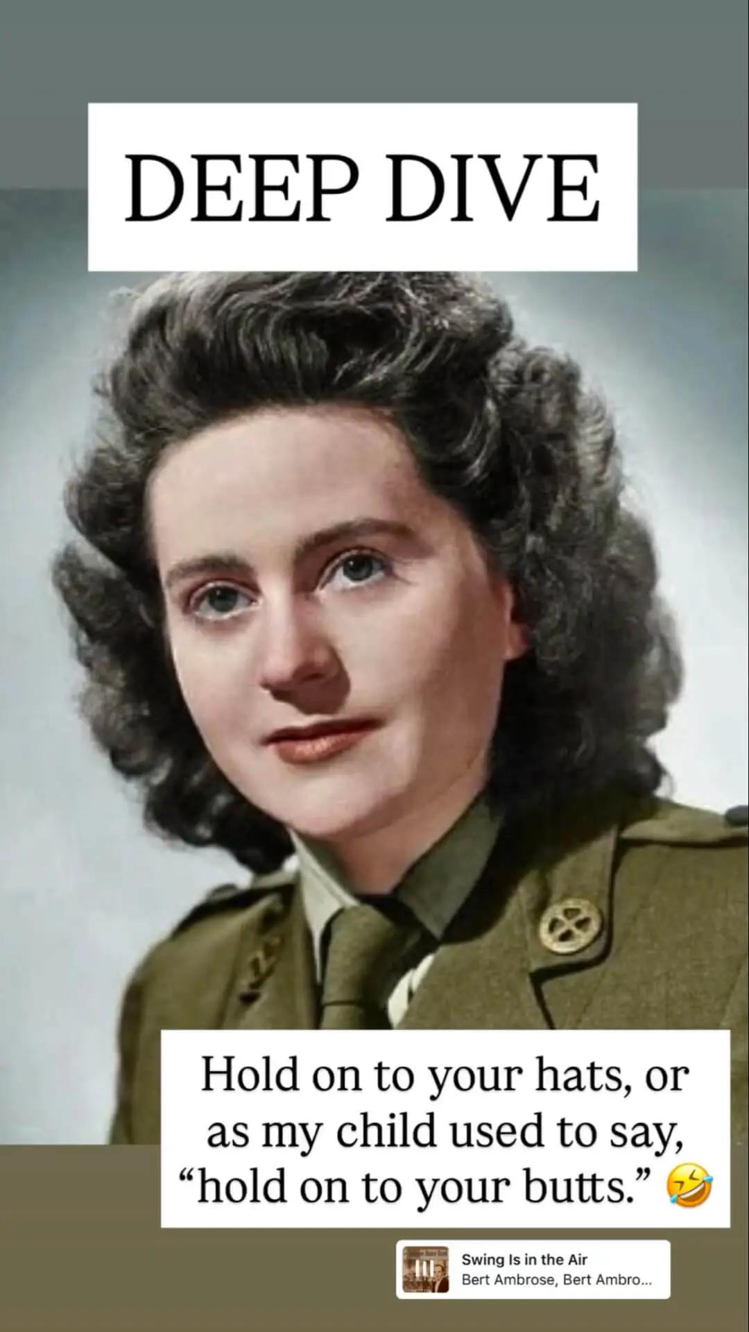 A screenshot of an Instagram story about Odette Sansom, a World War II spy