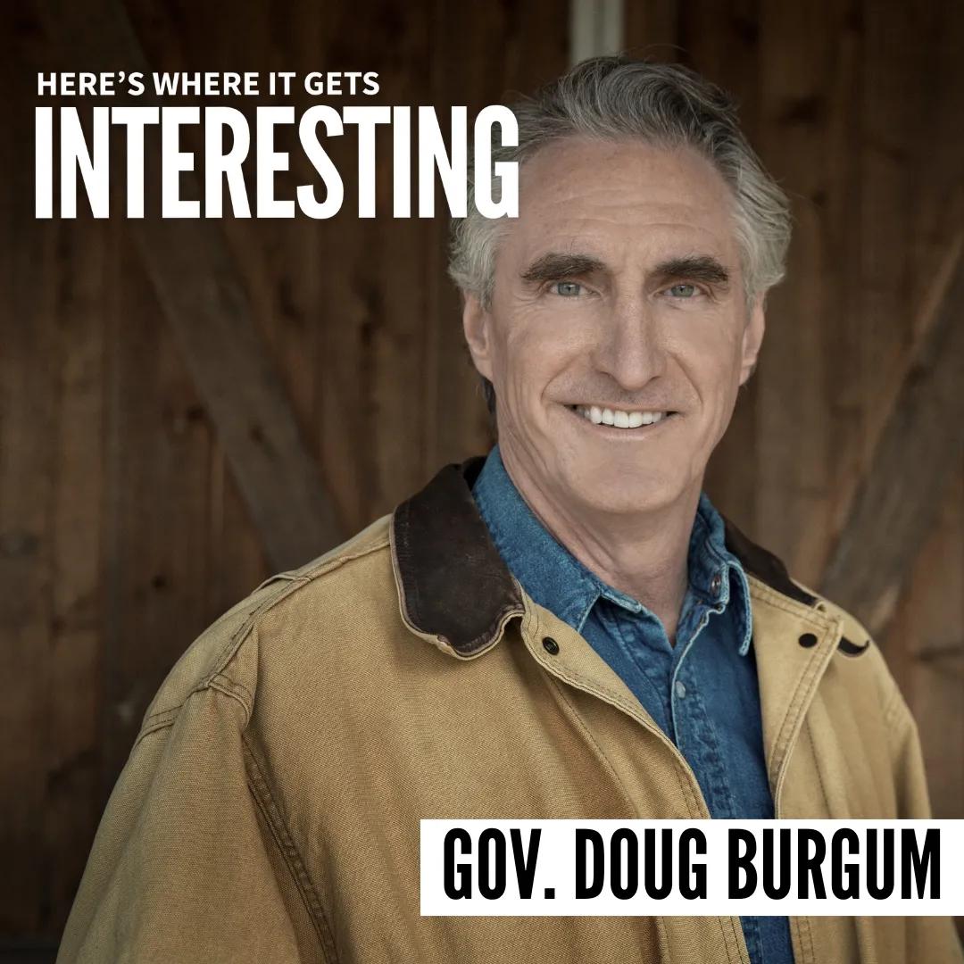 Podcast tile for The Republican Presidential Nomination with Doug Burgum on Here's Where It Gets Interesting