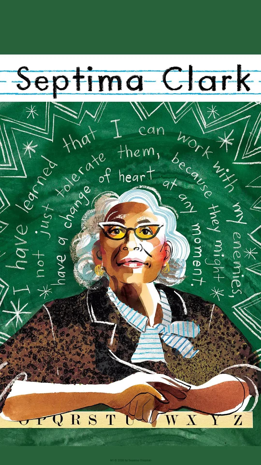 Illustration of Septima Clark from We Are Mighty