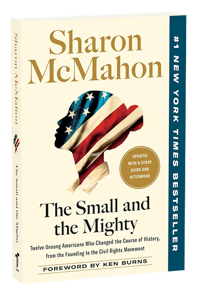 The Small and the Mighty paperback, shown as a 3D book