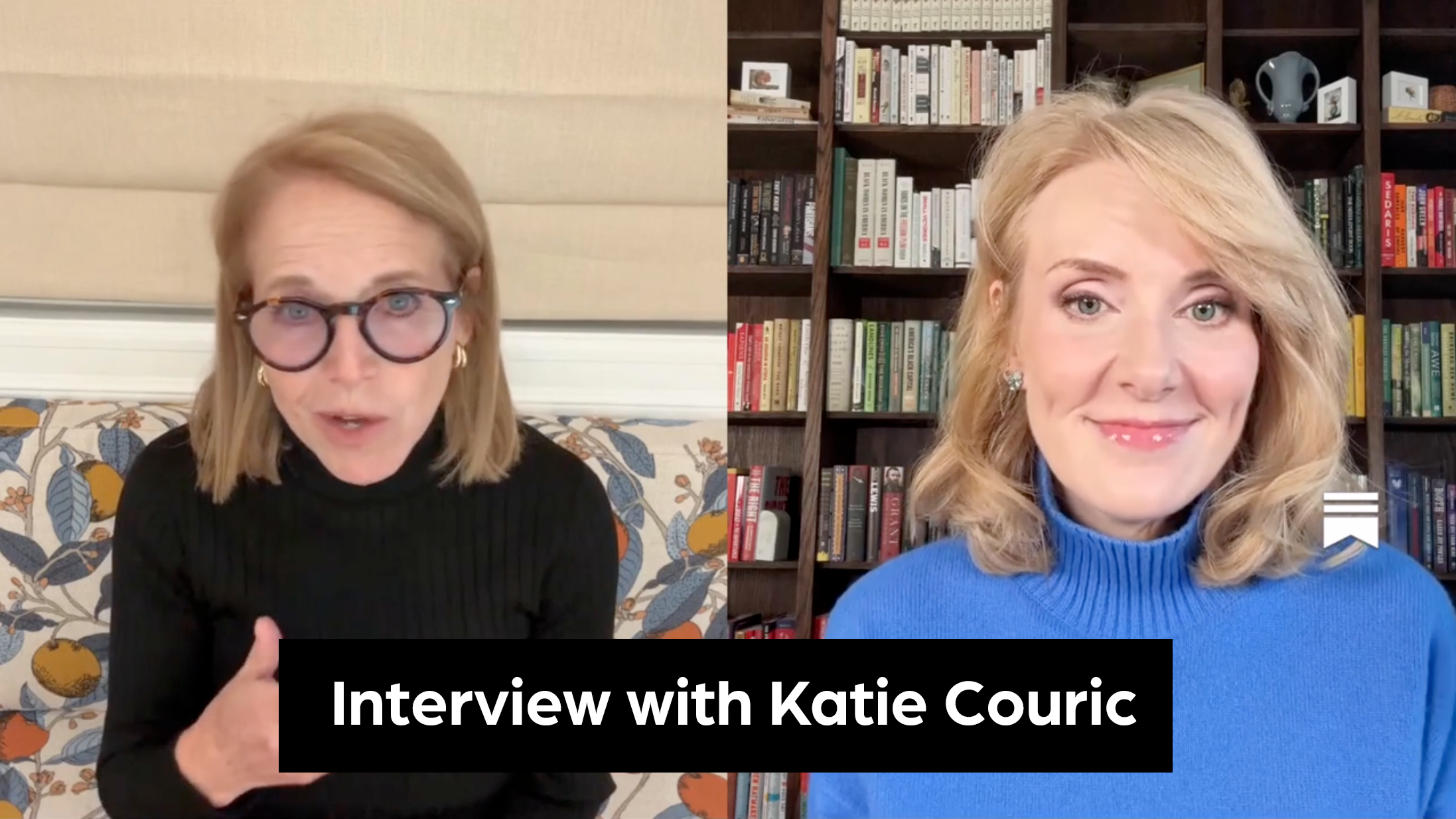Sharon McMahon interviewing Katie Couric