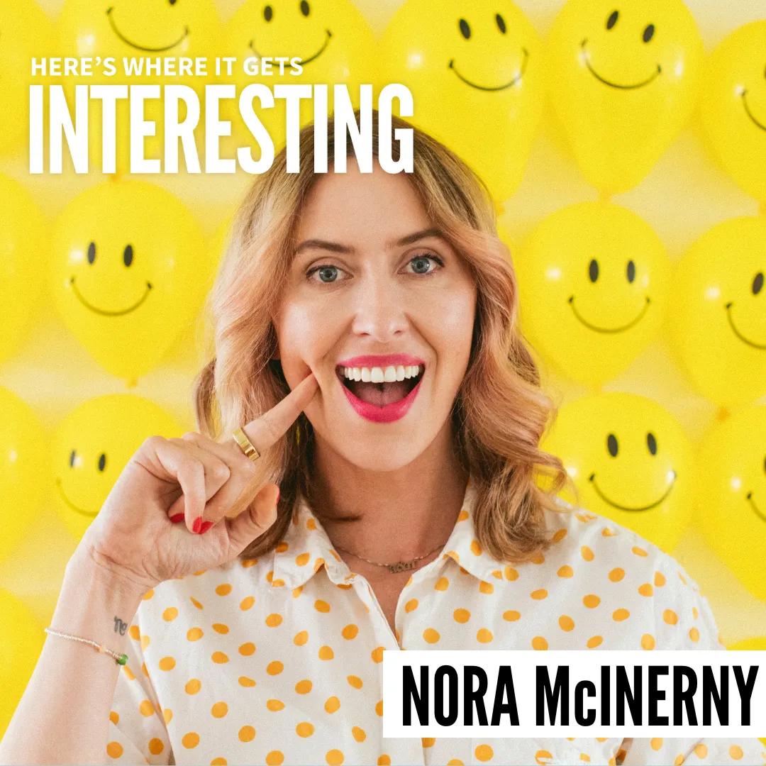 Podcast tile for Find Relief in the Regular Stuff with Nora McInerny on Here's Where It Gets Interesting