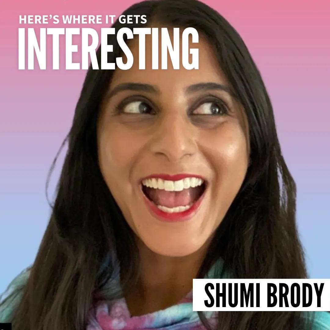 Podcast tile for Surviving the 9/11 Terrorist Attack with Shumi Brody on Here's Where It Gets Interesting