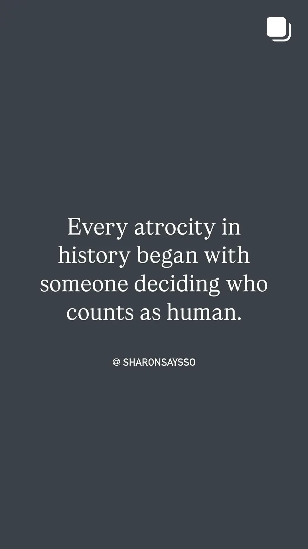 Sharon McMahon's IG post on atrocities
