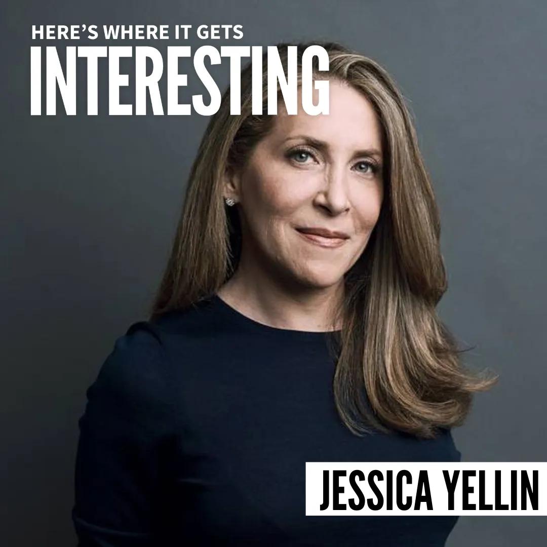 Podcast tile for How to be a Good News Consumer with Jessica Yellin on Here's Where It Gets Interesting