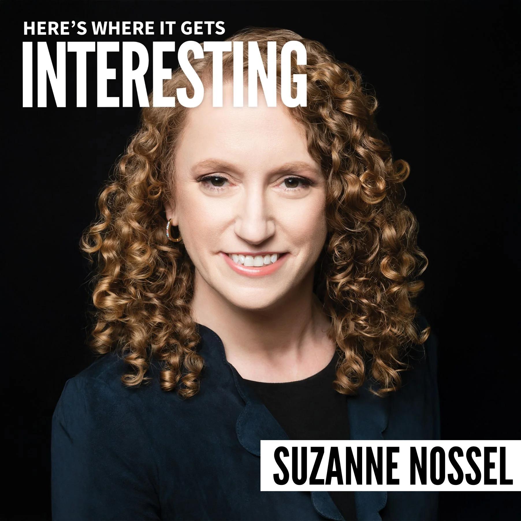 Podcast tile for Book Bans and Free Speech with Suzanne Nossel on Here's Where It Gets Interesting