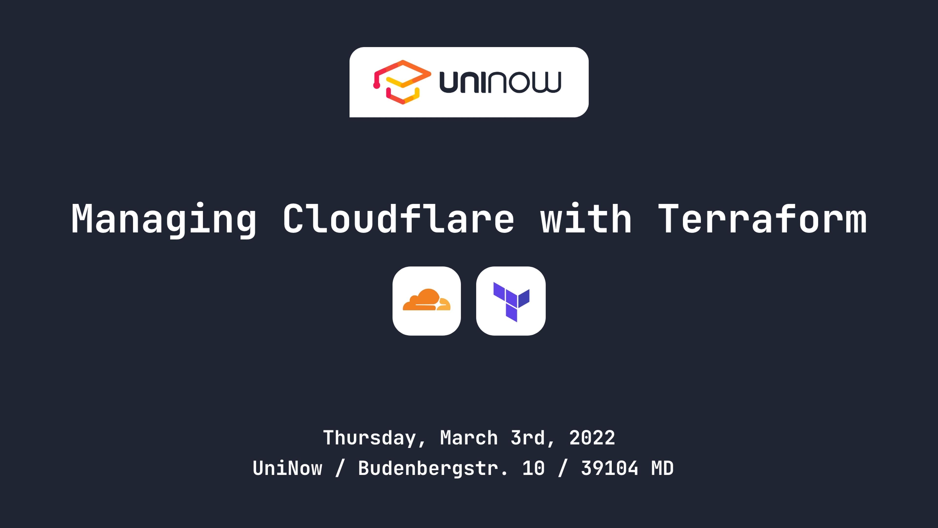 Managing Cloudflare with Terraform
