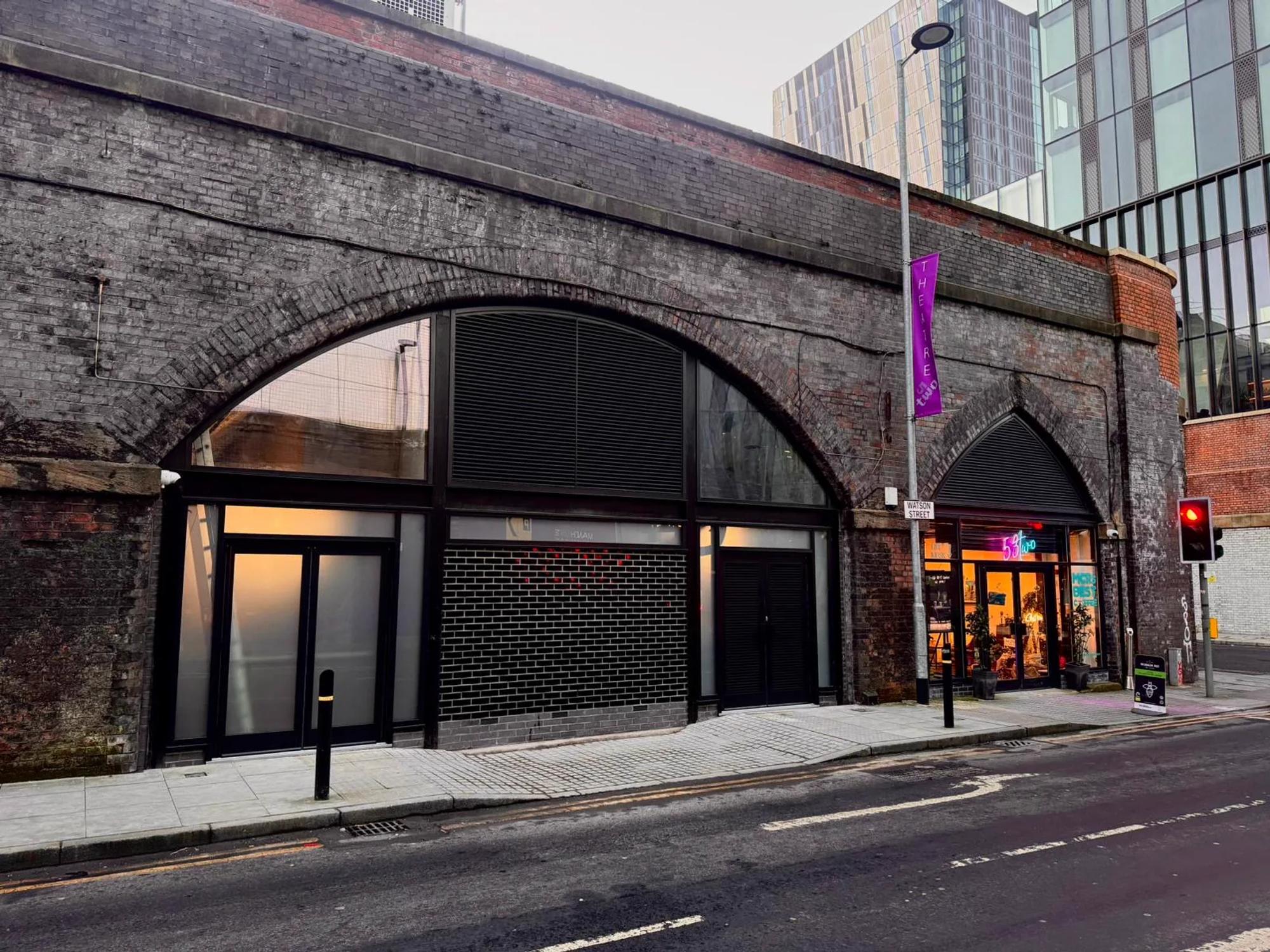 Glazed frontage at 53Two in Manchester