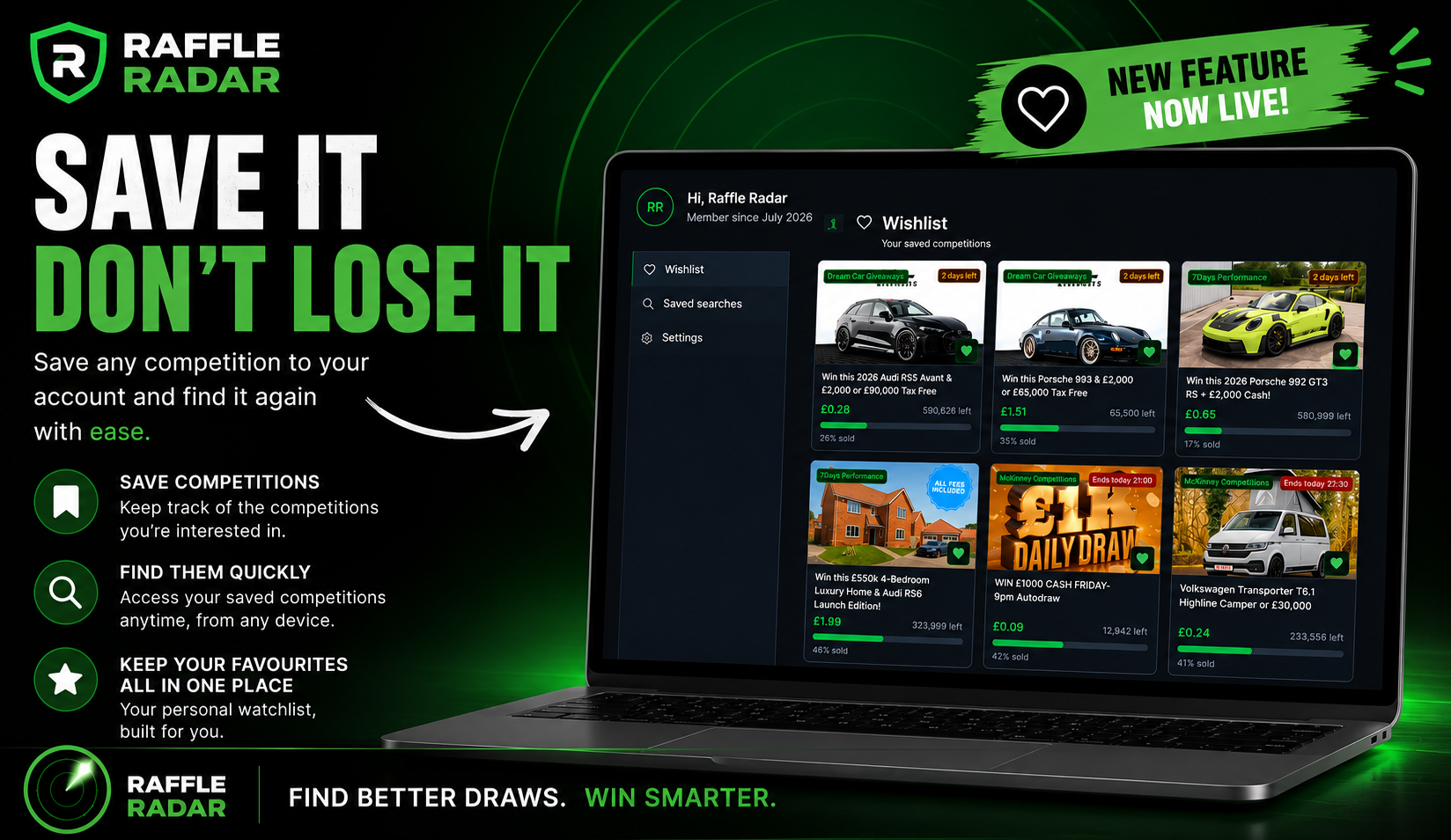 Never Lose Track of a Competition Again with Saved Competitions