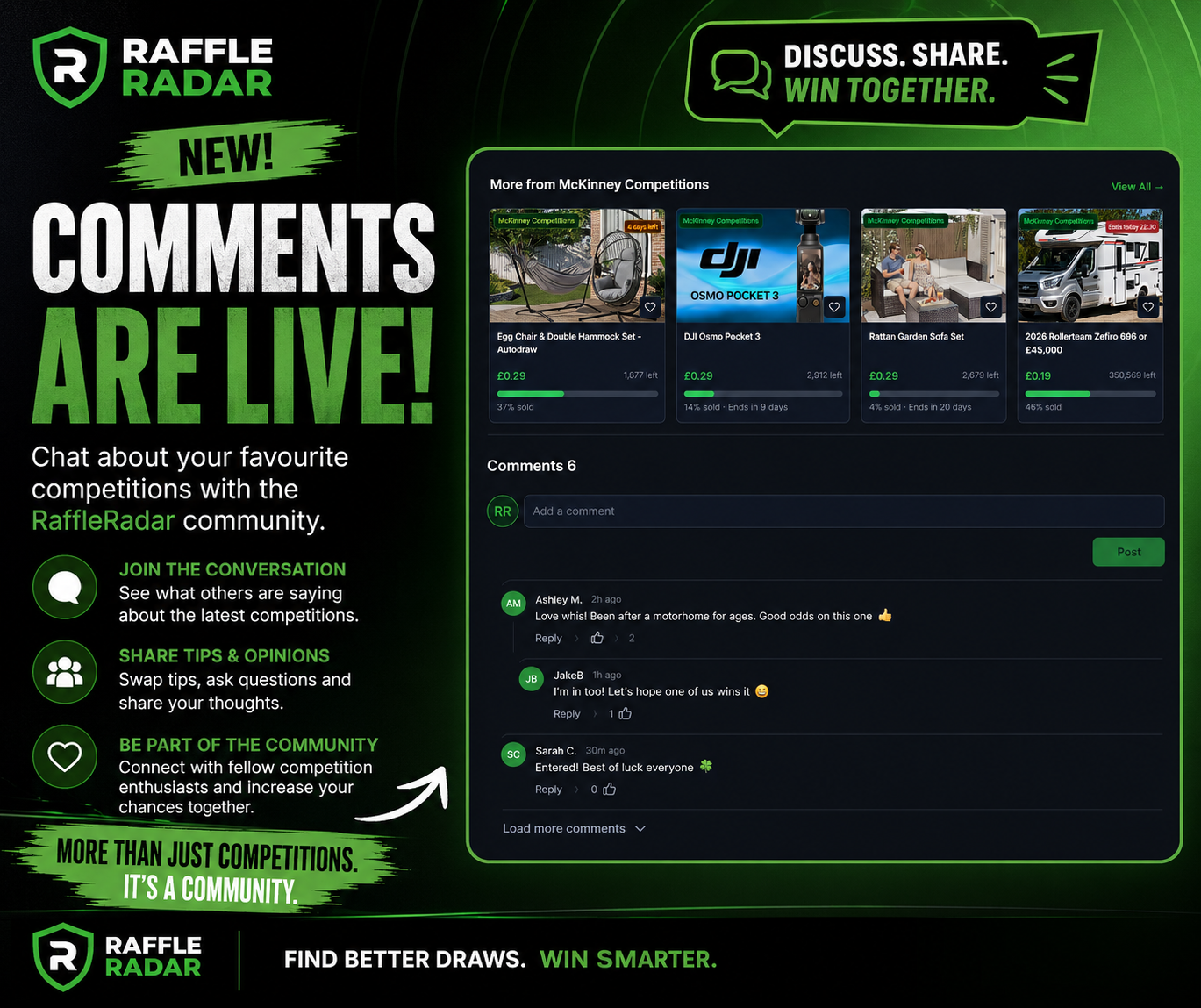 Join the Conversation: Comments Are Now Live on Every Competition Page