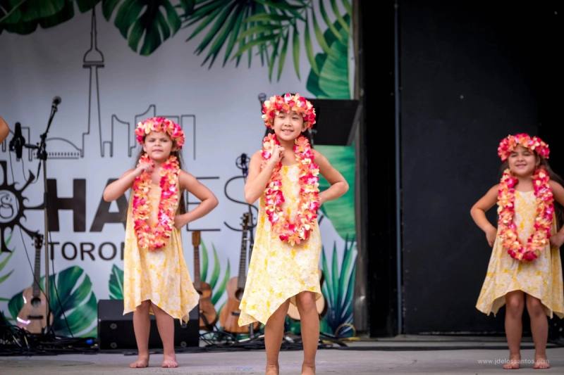 Hula dancers performing at AlohaFest Toronto