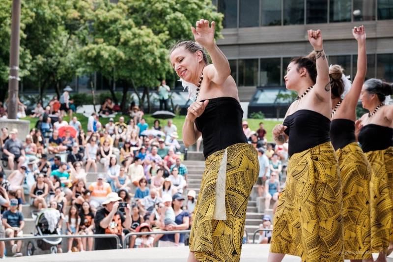 Festival-goers enjoying AlohaFest Toronto