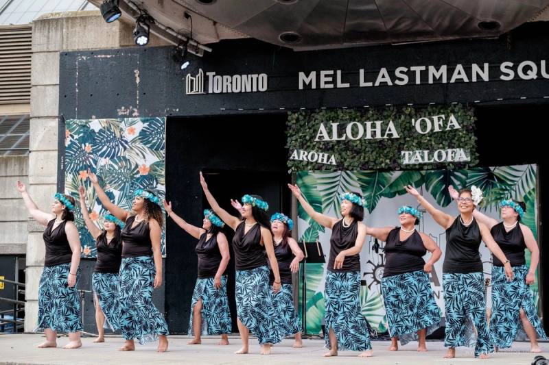 Festival-goers enjoying AlohaFest Toronto