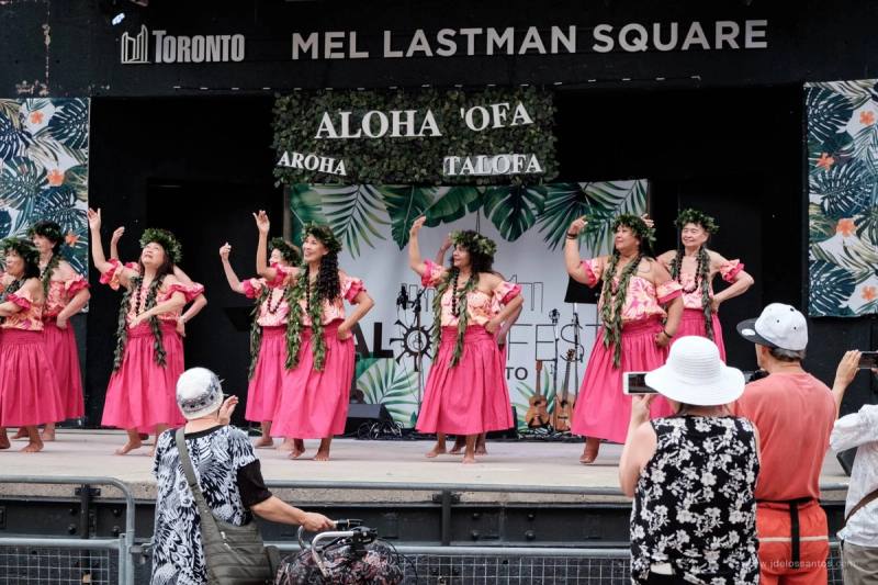 Hula dancers performing at AlohaFest Toronto