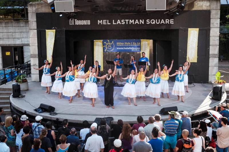 Hula hālau on the main stage