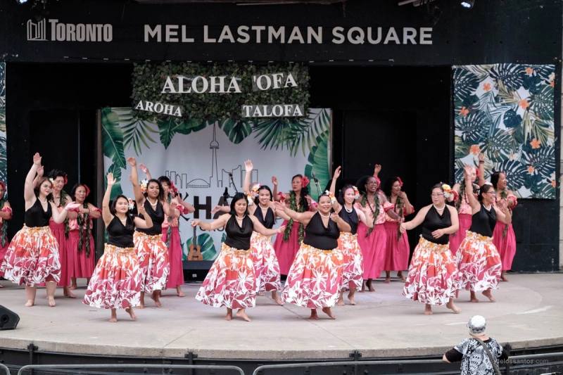 Hula dancers performing at AlohaFest Toronto