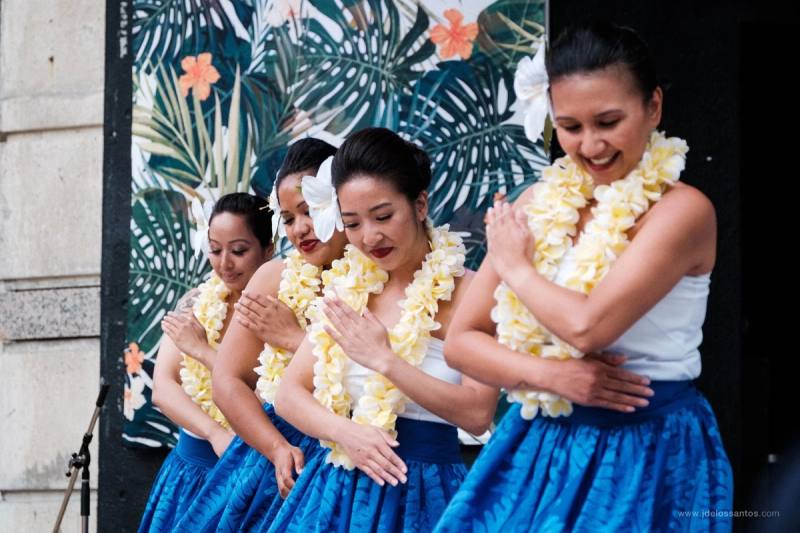 Hula dancers performing at AlohaFest Toronto
