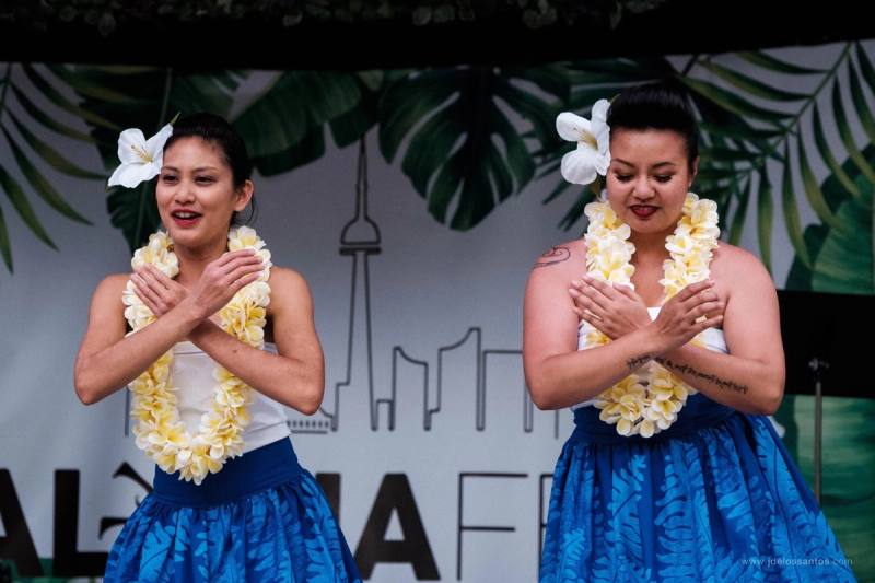 Festival-goers enjoying AlohaFest Toronto