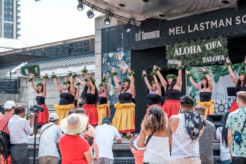 Hula dancers performing at AlohaFest Toronto