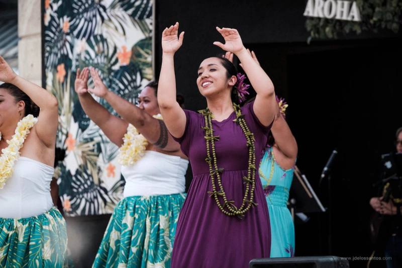Hula dancers performing at AlohaFest Toronto