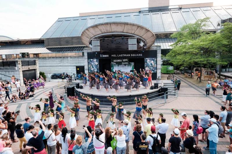 Hula dancers performing at AlohaFest Toronto