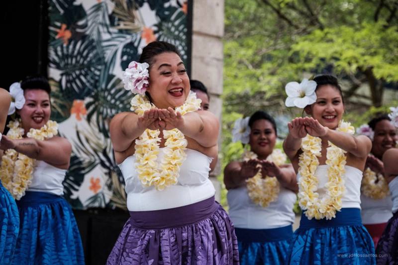 Hula dancers performing at AlohaFest Toronto