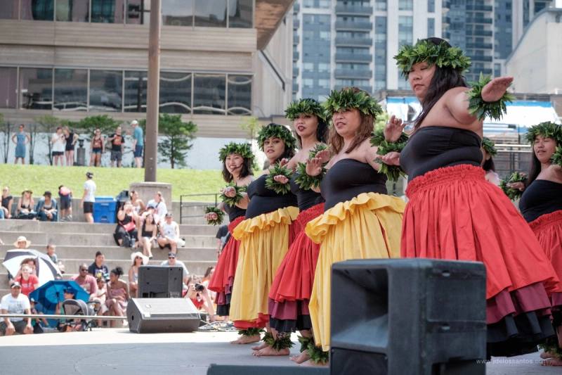 Festival-goers enjoying AlohaFest Toronto