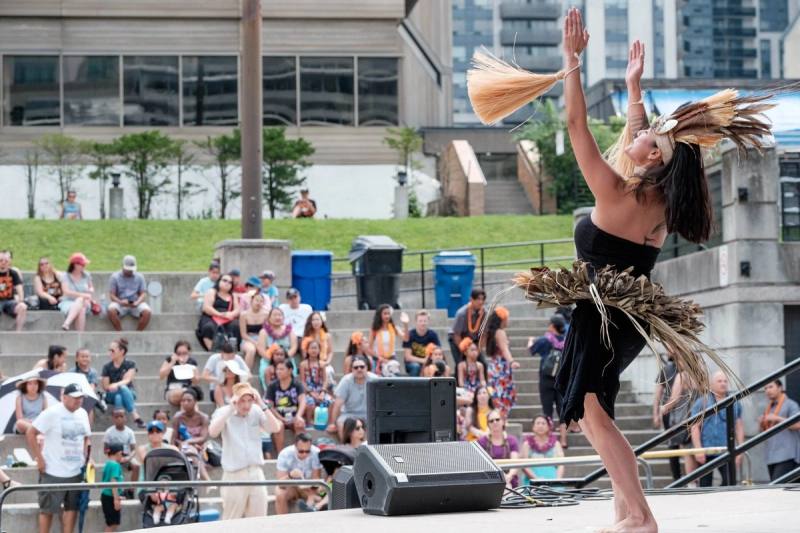 Hula dancers performing at AlohaFest Toronto