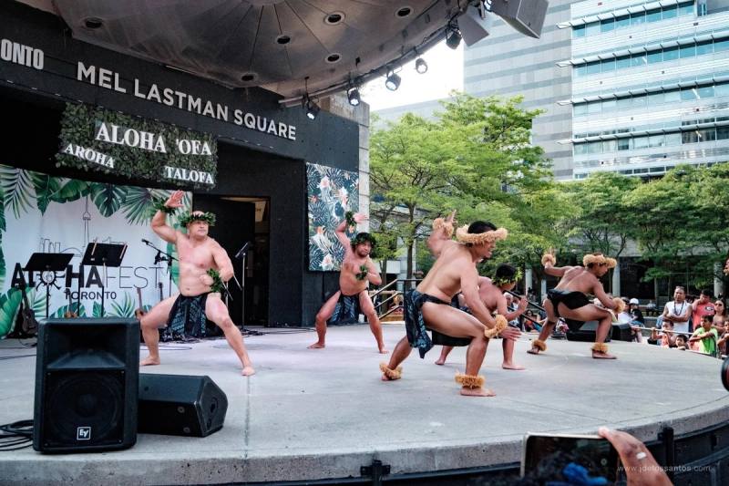 Hula dancers performing at AlohaFest Toronto
