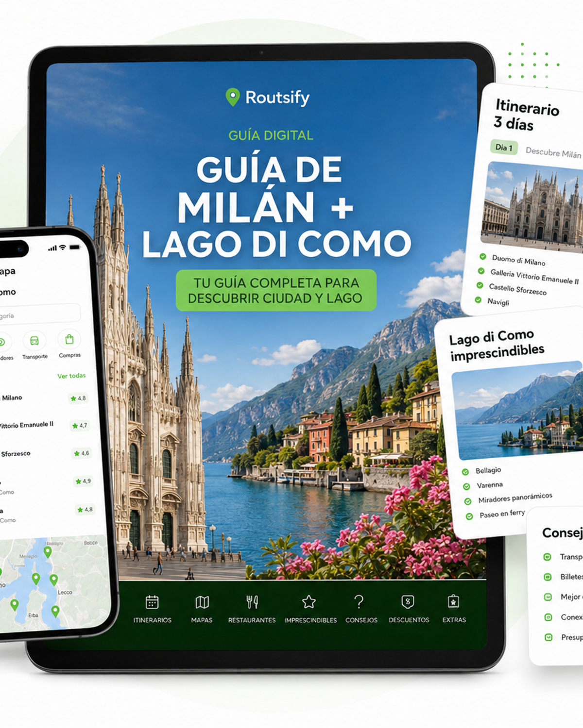 Portada digital de 2x1 Guía de Milán + Lago di Como de Routsify