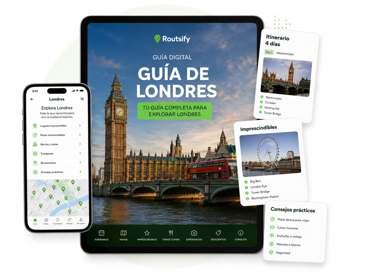 Portada digital de Guía de Londres de Routsify