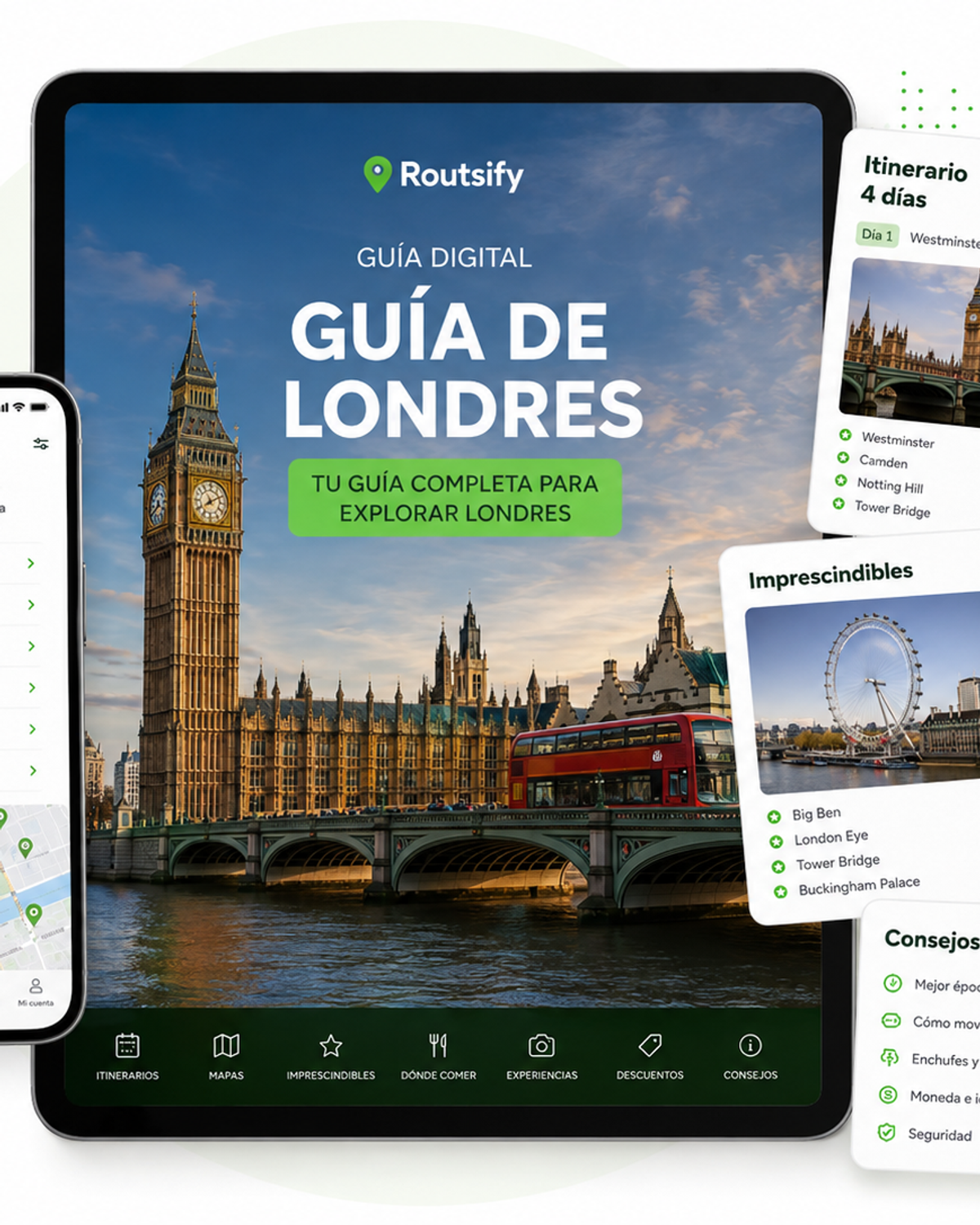 Portada digital de Guía de Londres de Routsify
