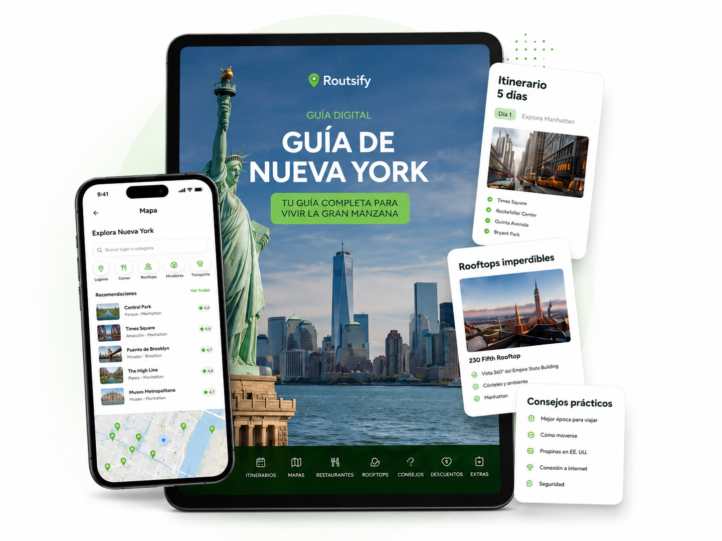 Portada digital de Guía de Nueva York de Routsify