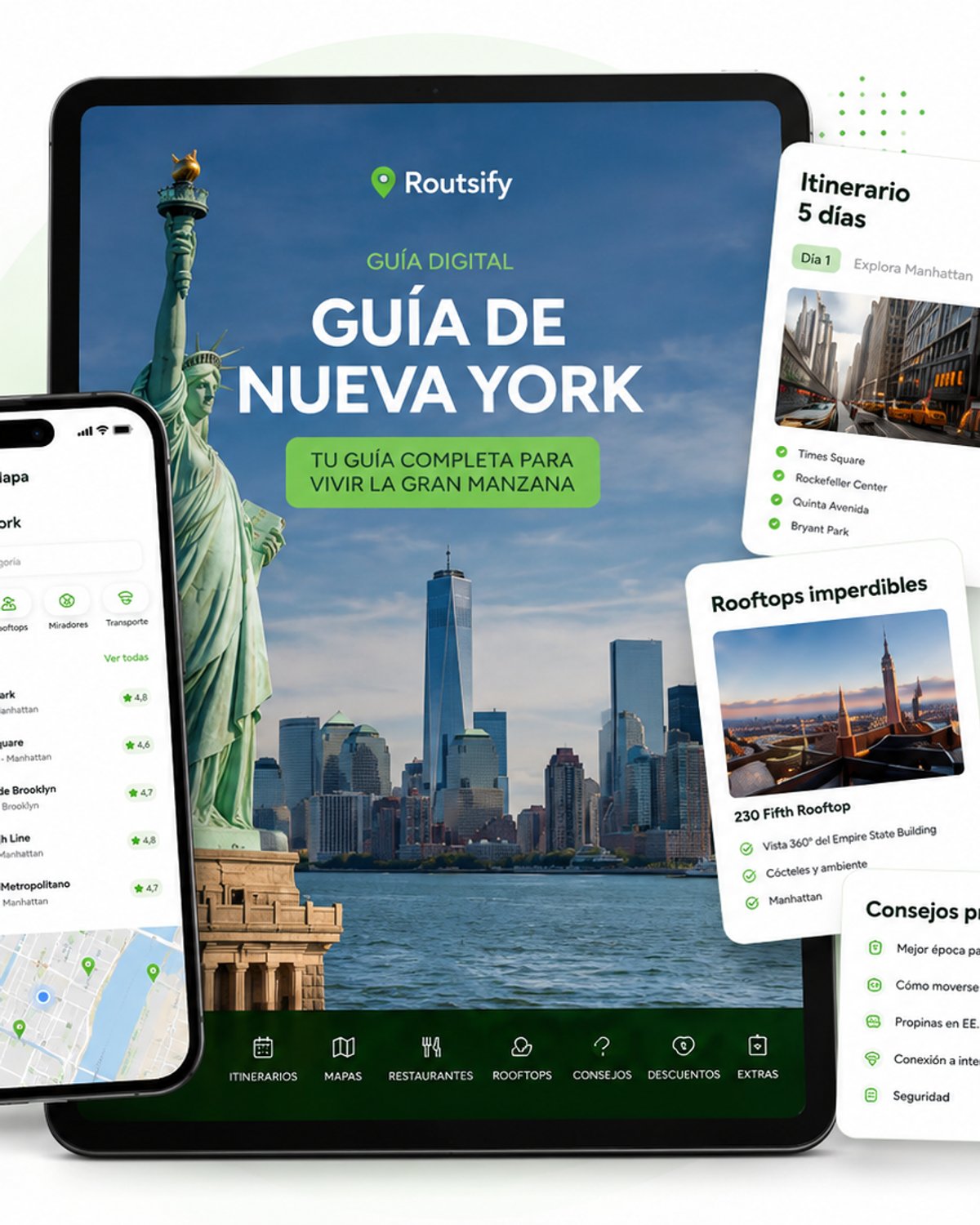 Portada digital de Guía de Nueva York de Routsify
