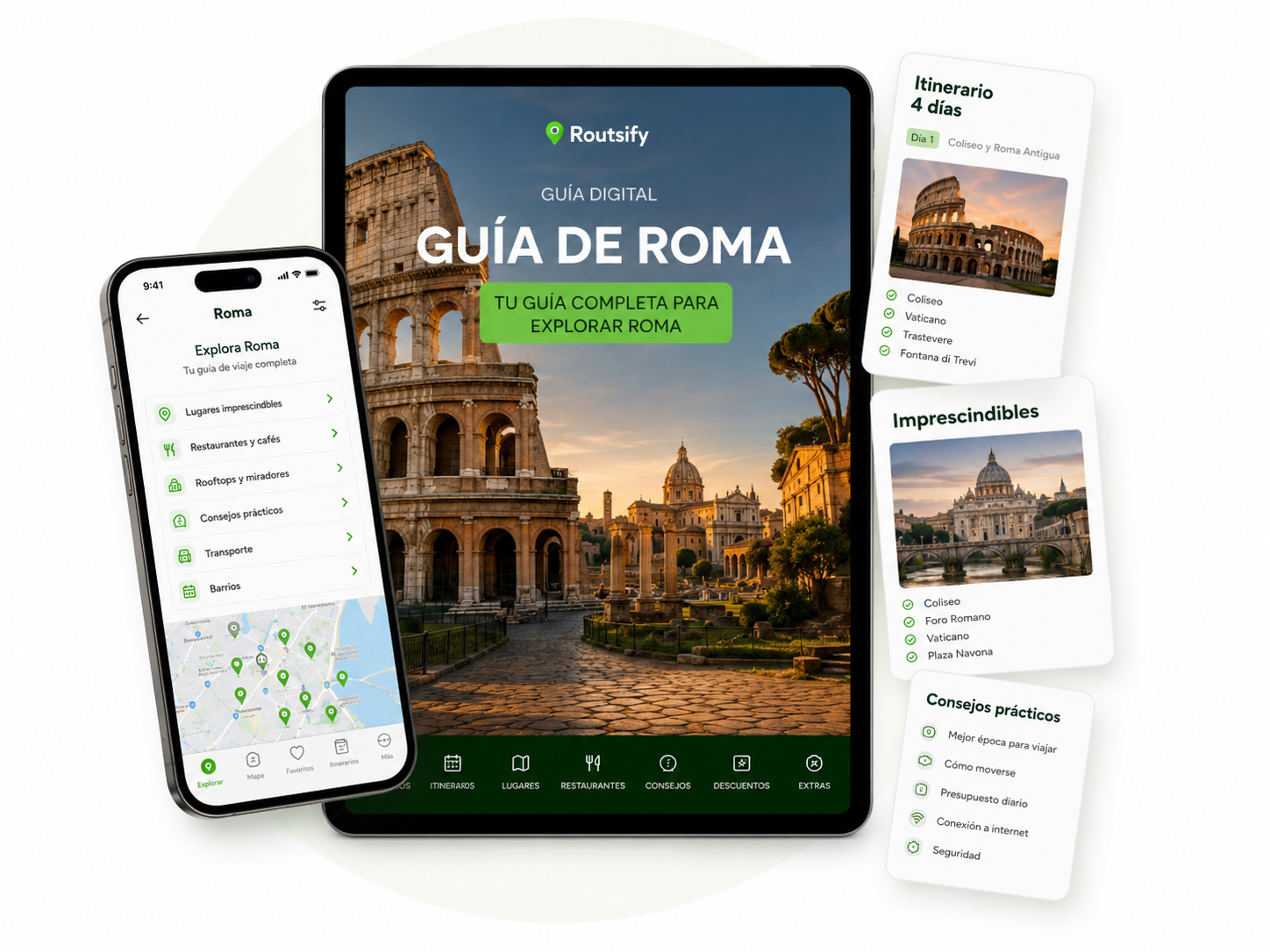 Portada digital de Guía de Roma de Routsify