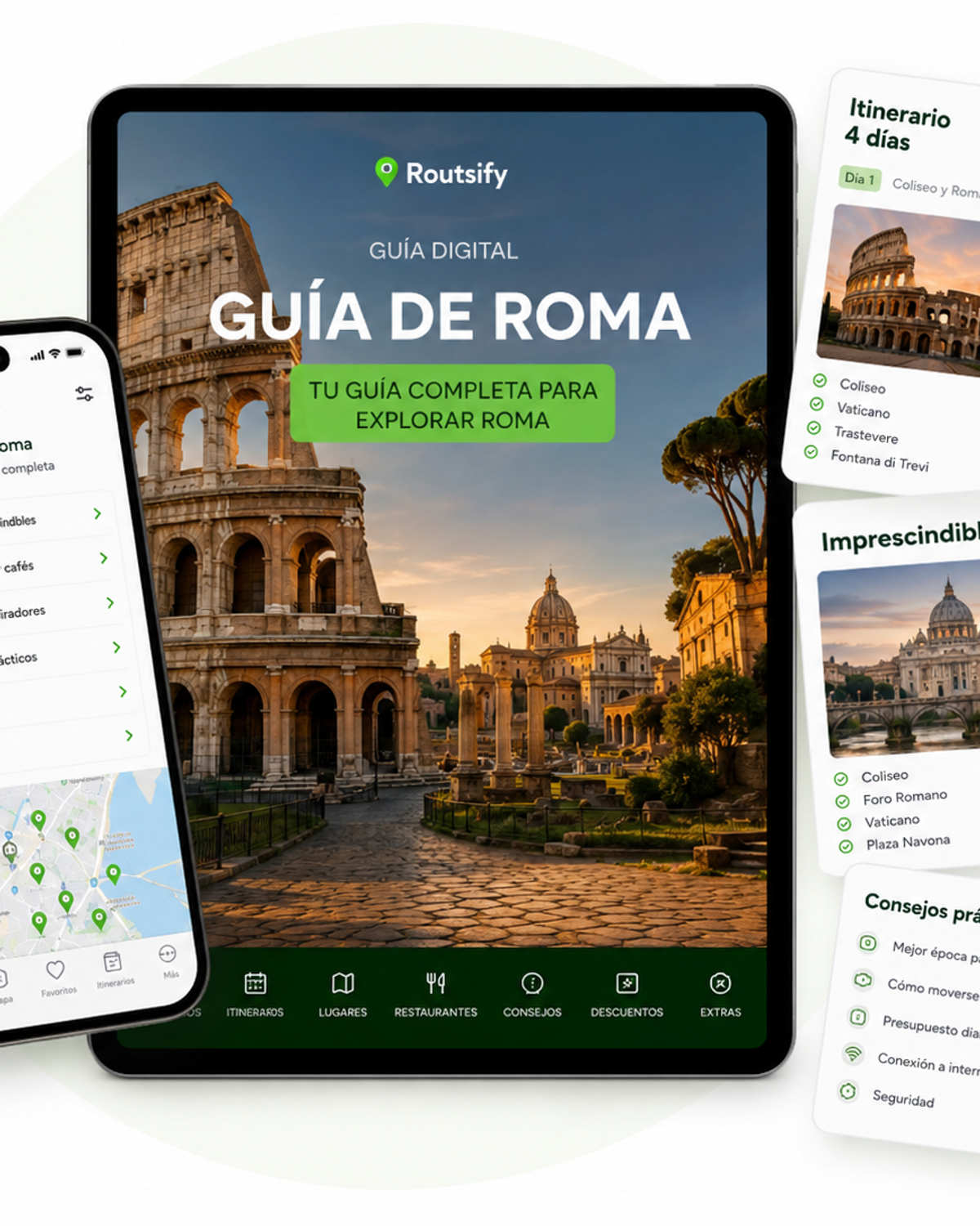 Portada digital de Guía de Roma de Routsify
