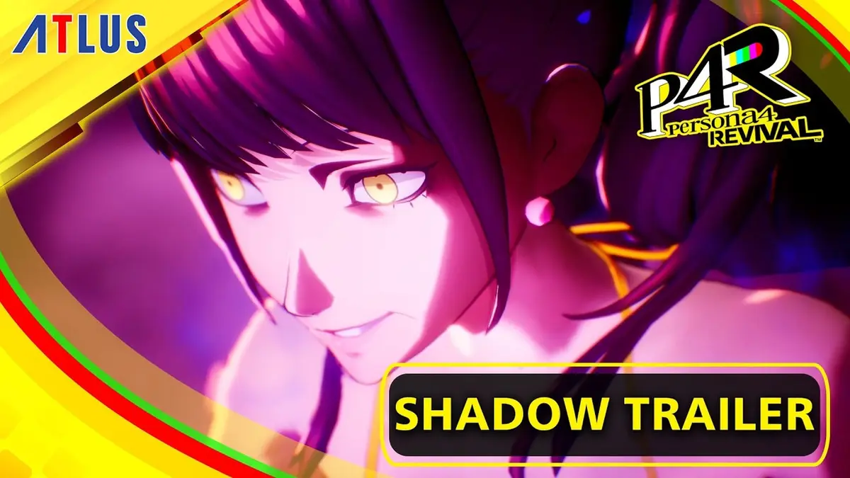 The Persona 4 Revival logo over a purple-lit character portrait from the game's Shadow trailer
