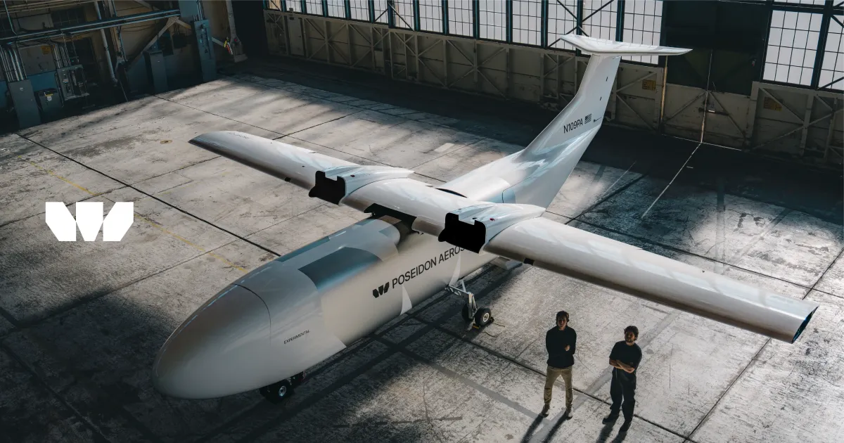 Official Poseidon Aerospace artwork showing its unmanned cargo aircraft.