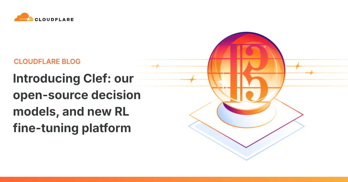 Cloudflare graphic for Clef and Clef-flash decision models on Workers AI