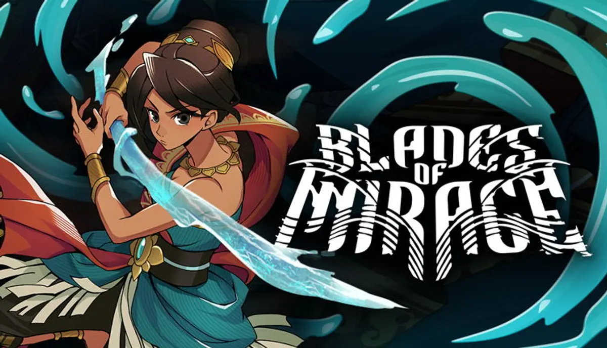 Official Blades of Mirage key art showing Mira and a luminous guardian in the Brightlands.