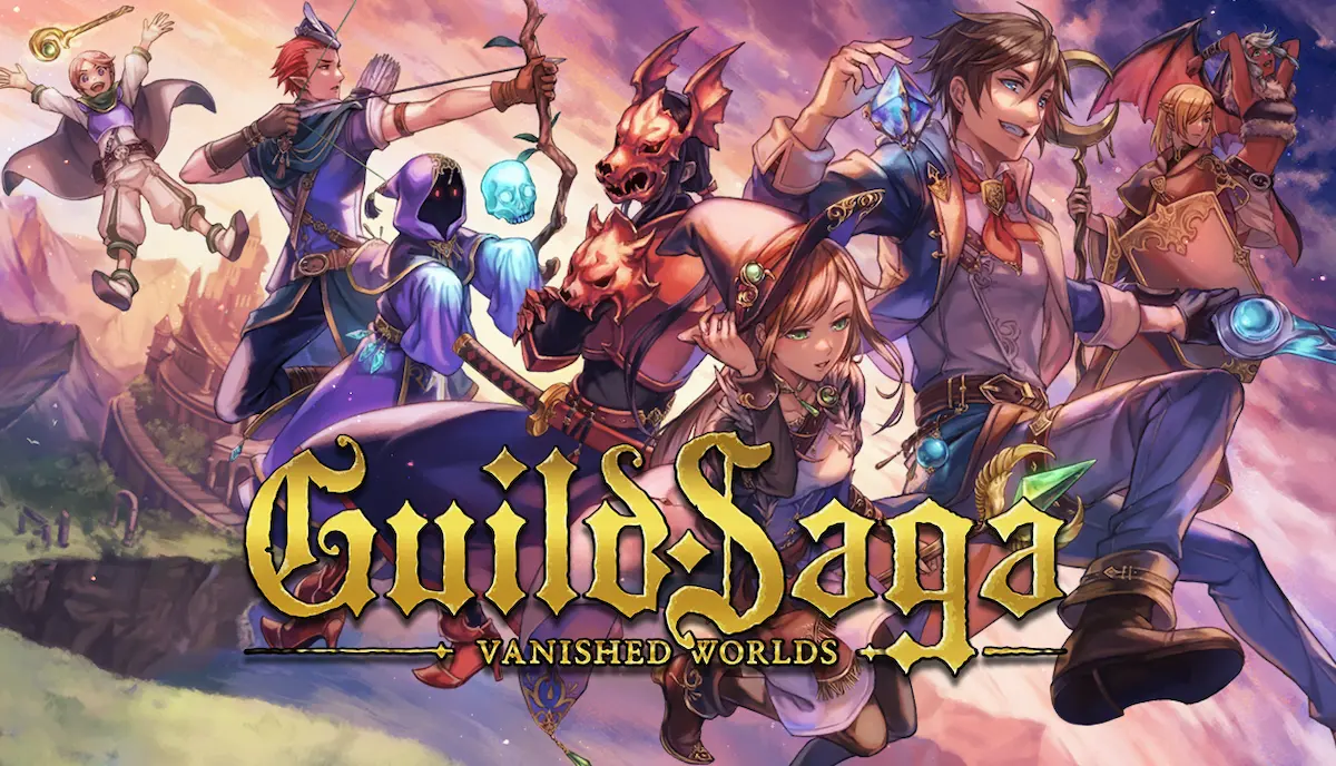 Key artwork for *Guild Saga: Vanished Worlds*, the hand-drawn tactical RPG from Ocelot Technologies.