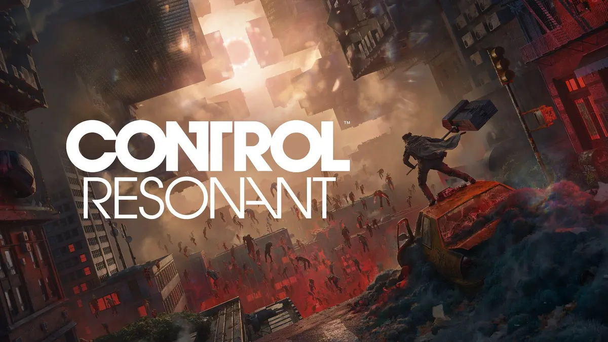 CONTROL Resonant key art showing its protagonist in a dark supernatural environment.