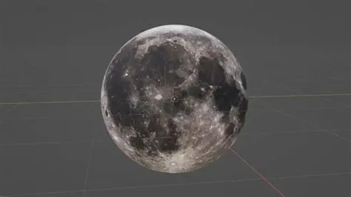 Supplied lunar visualisation showing the Moon floating above a 3D grid, representing NASA and IBM’s open lunar AI foundation model.